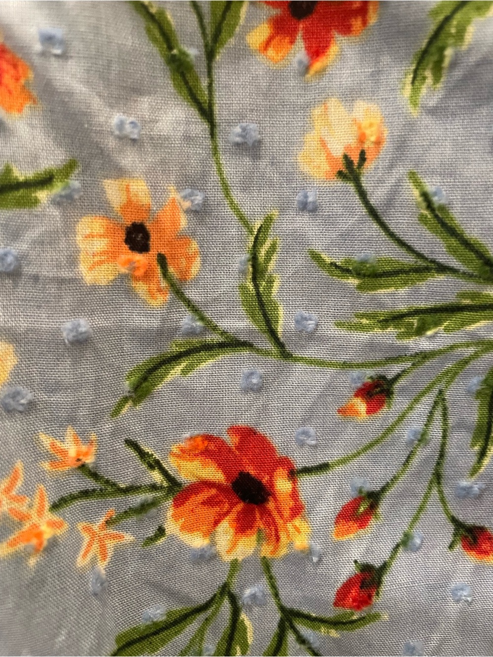 Blue Floral Ruffle Top - Picture 6 of 9